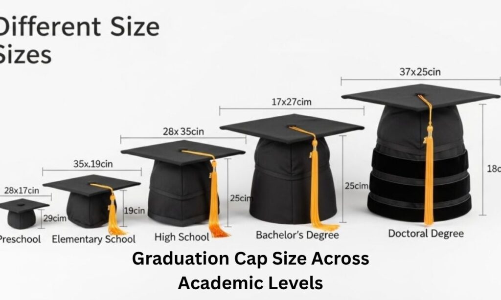 Graduation Cap Size Across Academic Levels
