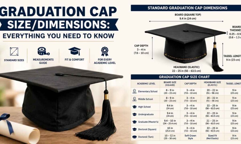 Graduation Cap SizeDimensions
