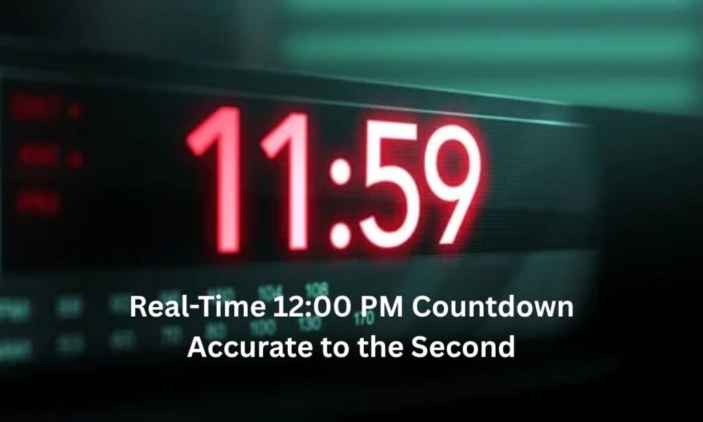 Real-Time 12:00 PM Countdown Accurate to the Second