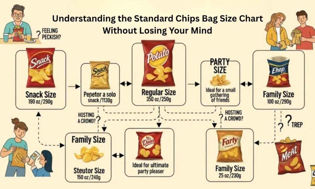 Understanding the Standard Chips Bag Size Chart Without Losing Your Mind