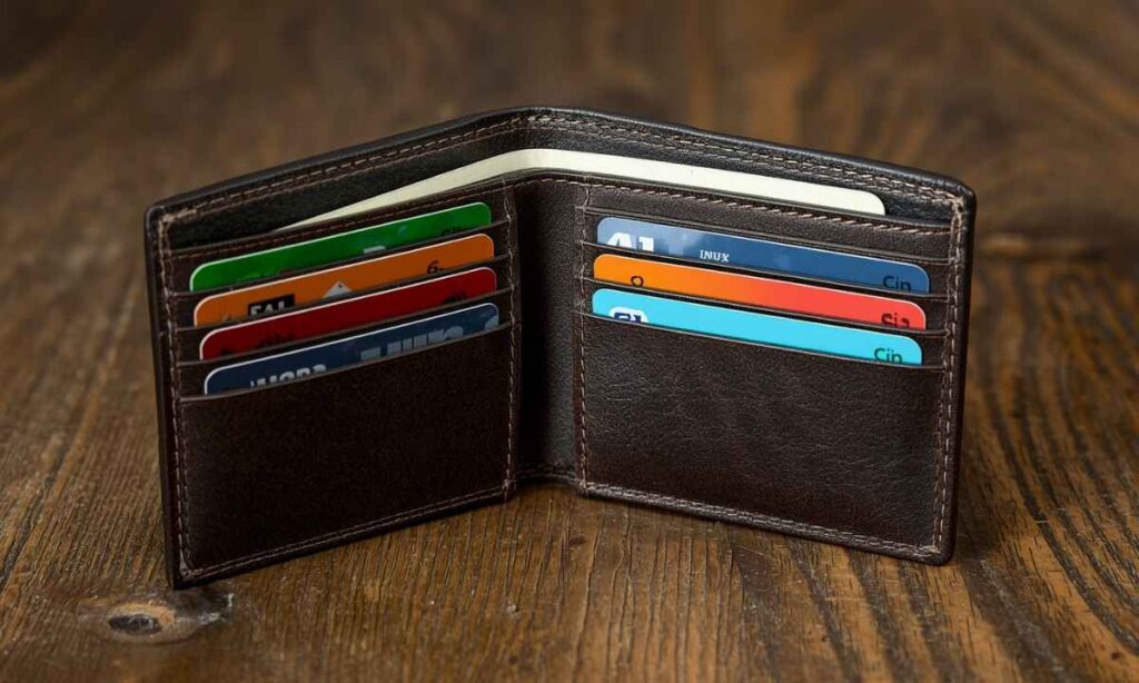 A Mens Wallet When Fully Open